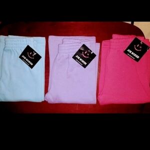 Joe Boxer, Fleece Pants, Open Leg, Pink, Blue, Purple, 18 mo, Lot of 3
